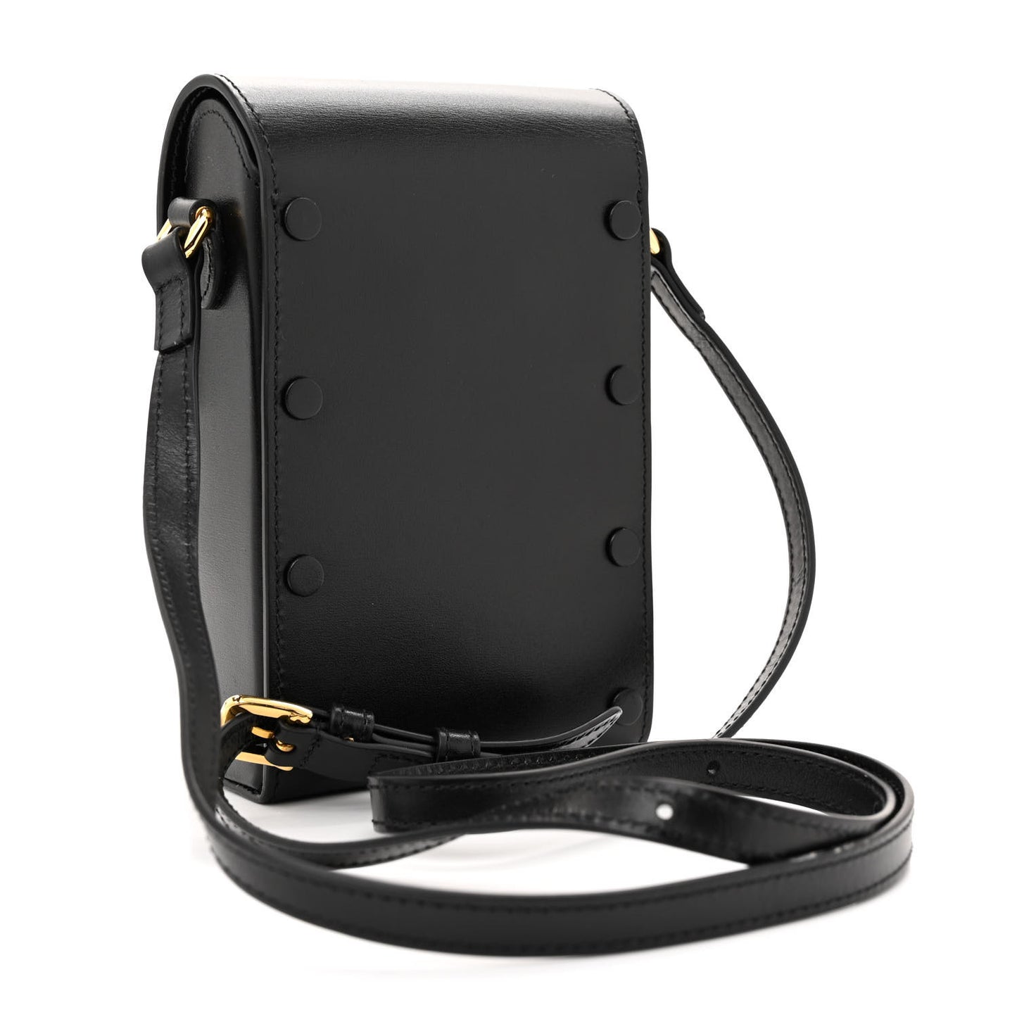 Textured Dollar Calfskin Mini Horsebit 1955 Crossbody Bag Black