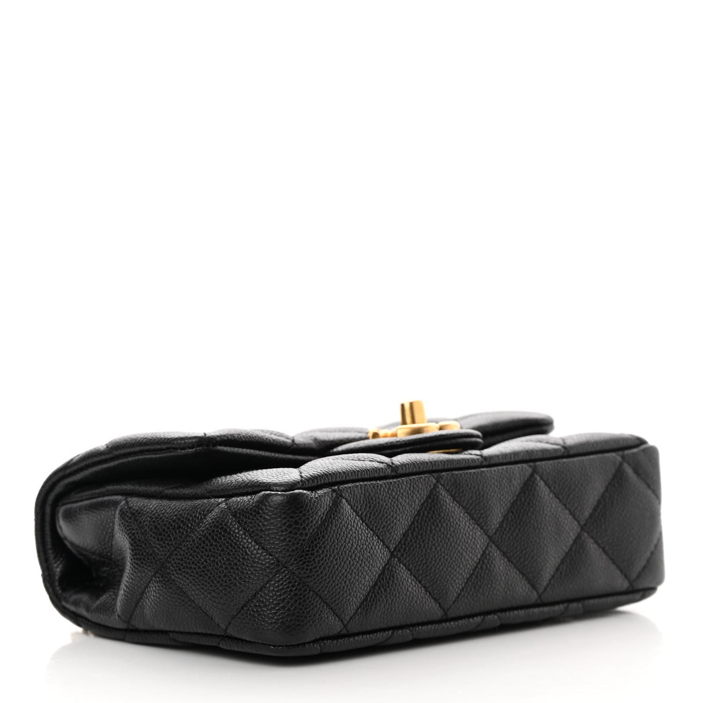 Caviar Quilted Mini Sweetheart Rectangular Flap Black