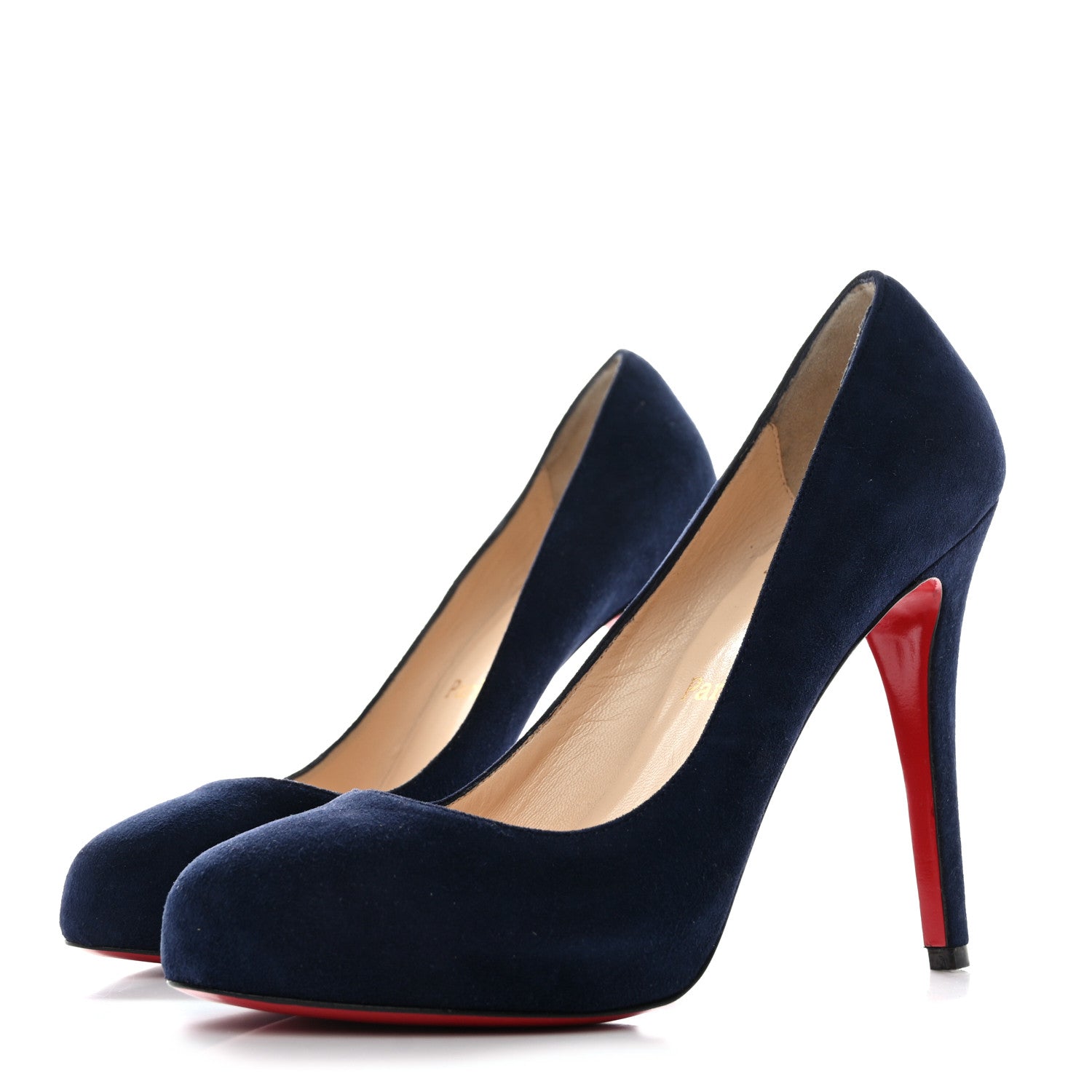 Christian Louboutin Suede New Declic 120 Pumps 38 Marine 3 of 11