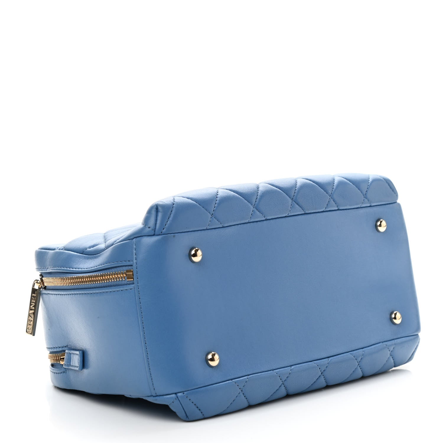 Chanel Lambskin Quilted Medium Trendy CC Bowling Bag Blue 4 of 10