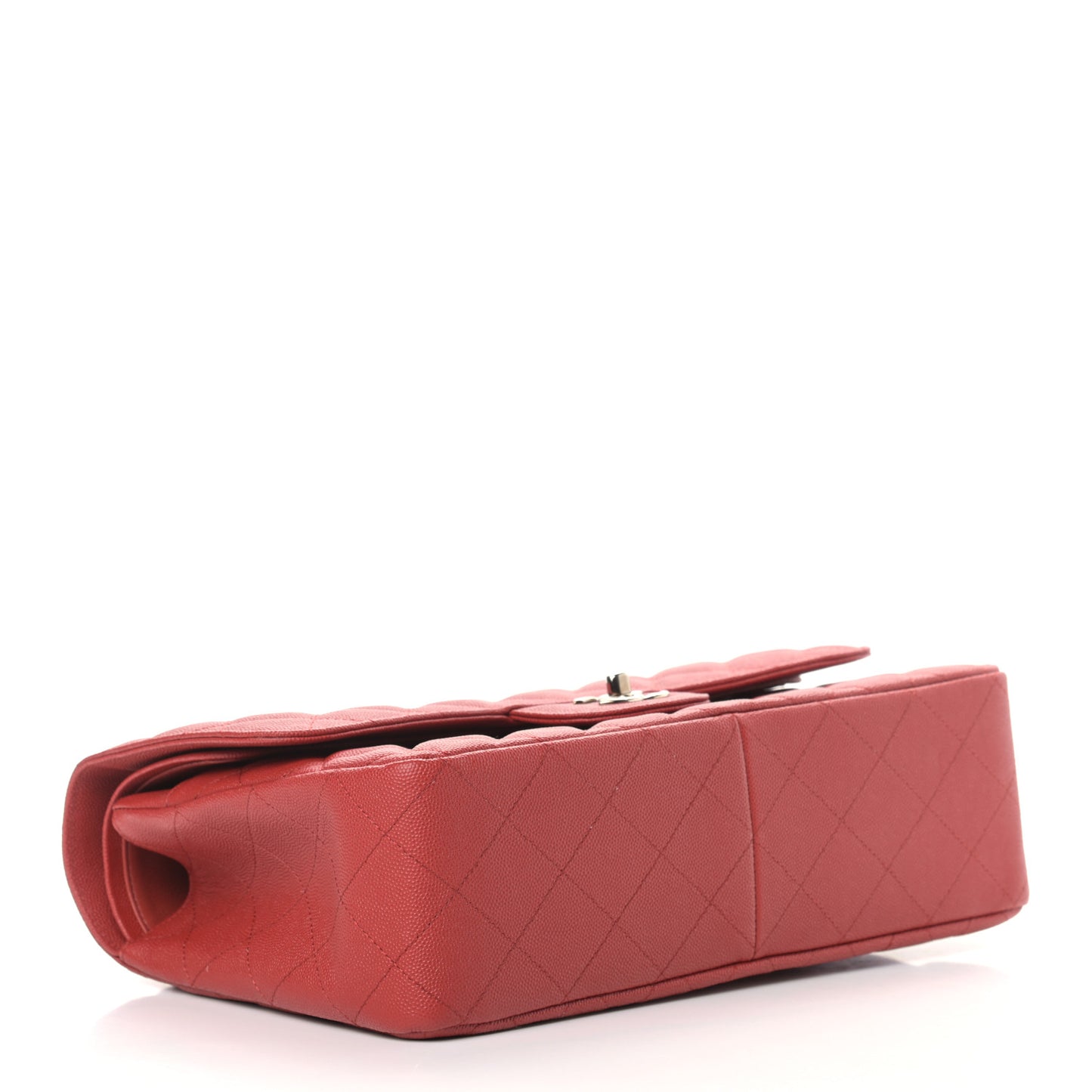 Caviar Quilted Jumbo Double Flap Red