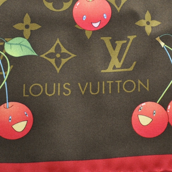 Louis Vuitton Silk Monogram Cerises Bandana Marron 1 of 1
