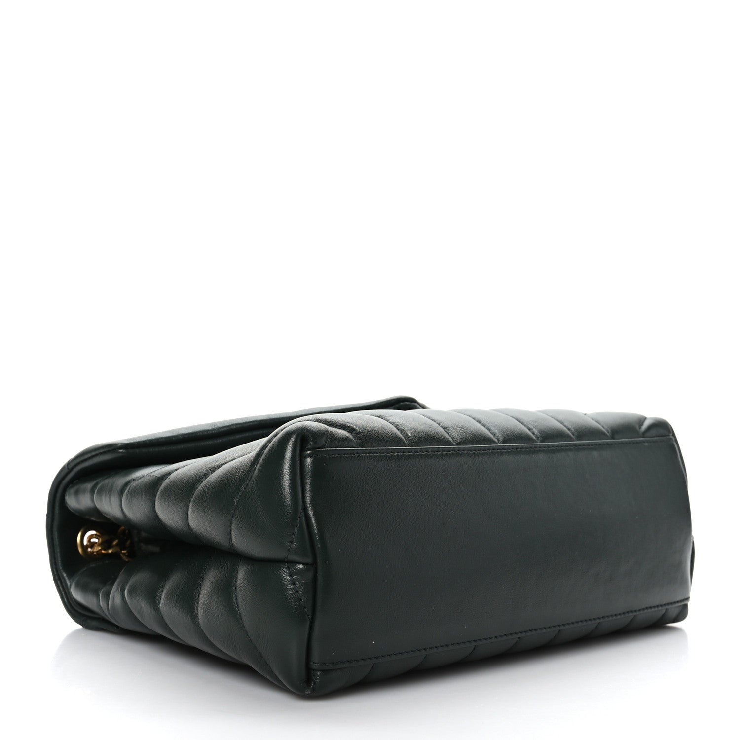 Saint Laurent Calfskin Y Quilted Monogram Small Loulou Chain Satchel Dark Mint 4 of 9