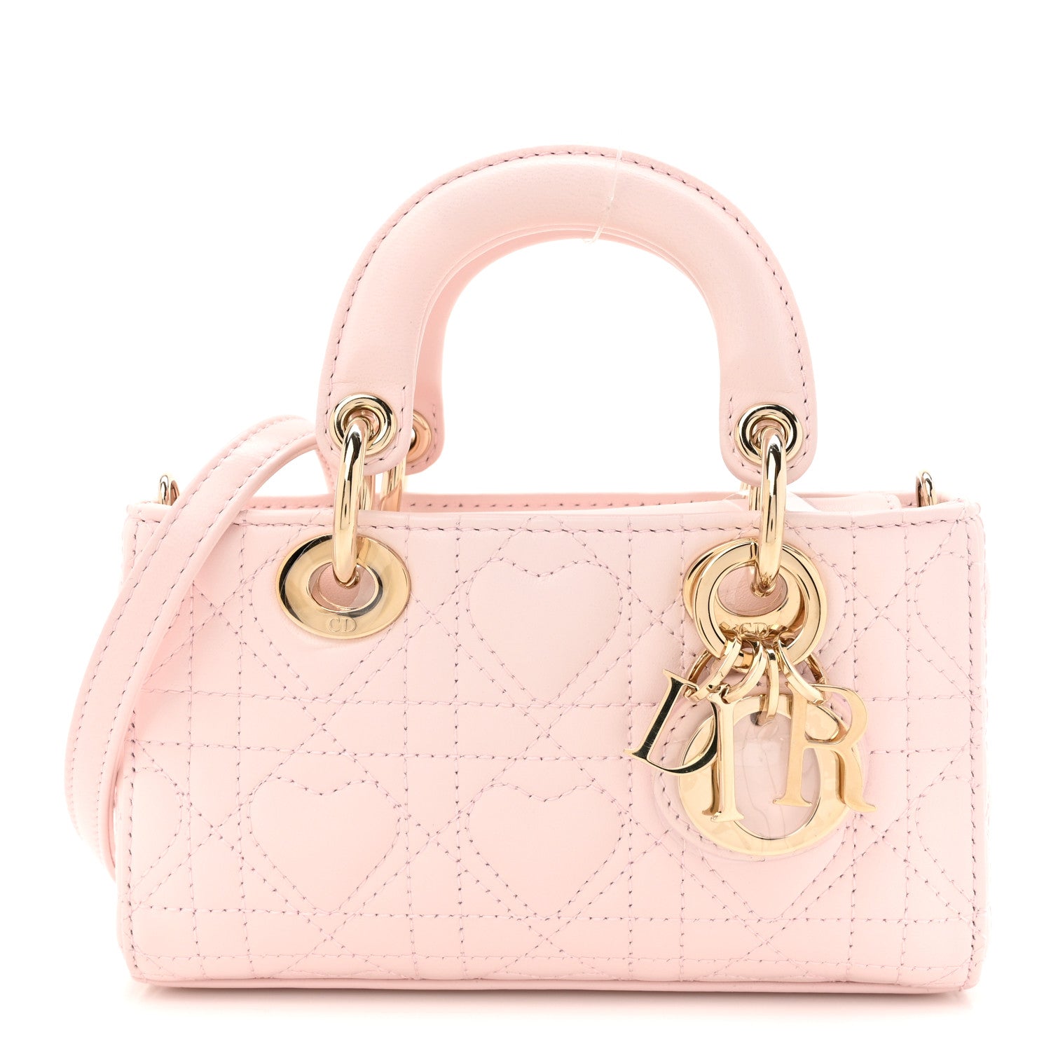 Christian Dior Lambskin Cannage Dioramour Micro Lady D-Joy Pale