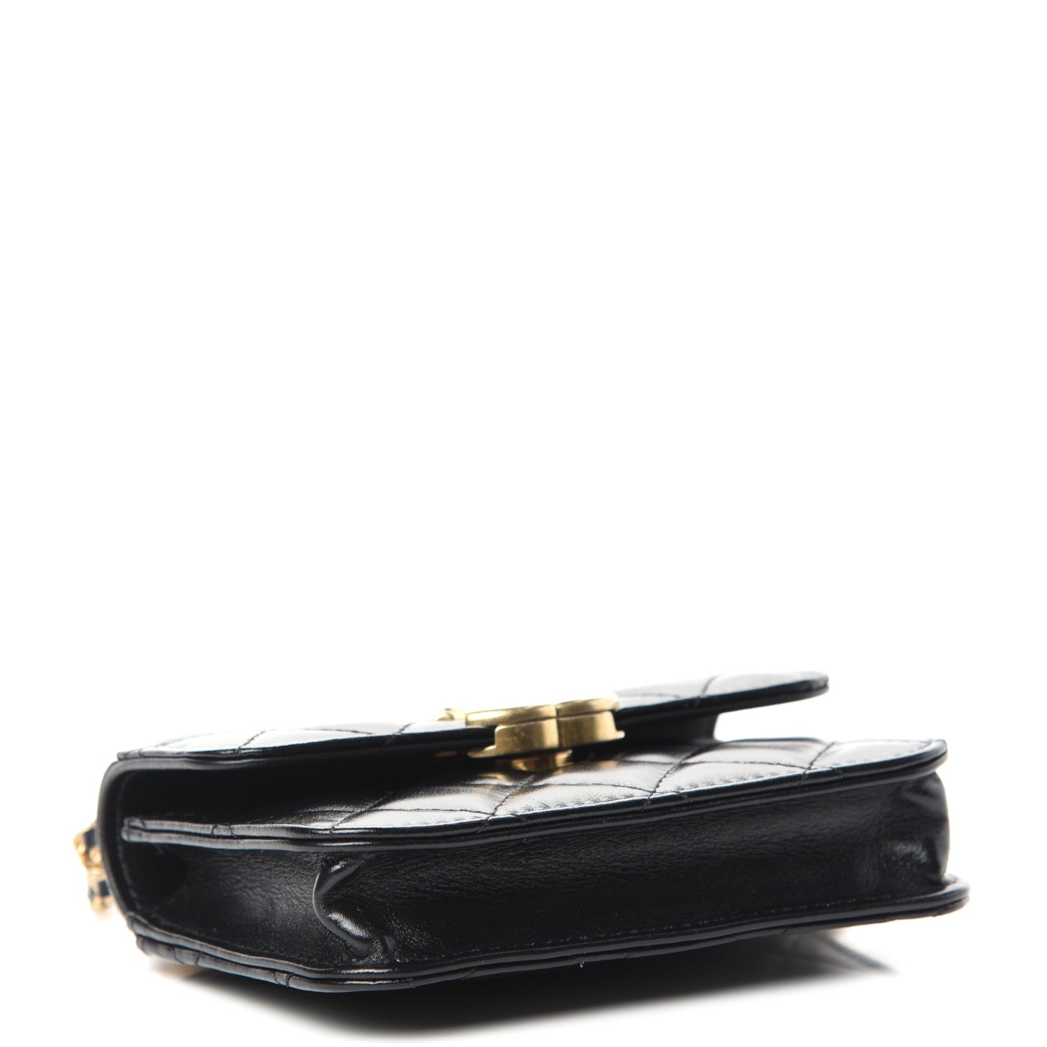 Chanel Calfskin Quilted Perfect Fit Coin Purse With Chain Black 4 of 11