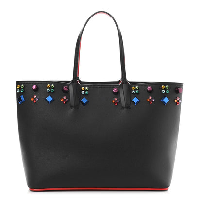 Christian Louboutin Calfskin Empire Spike Studded East West Cabata Tote Black 3 of 13
