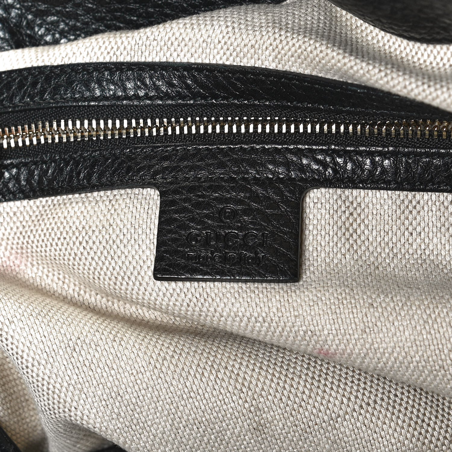 Gucci Pebbled Calfskin Medium Soho Shoulder Bag Black 5 of 10