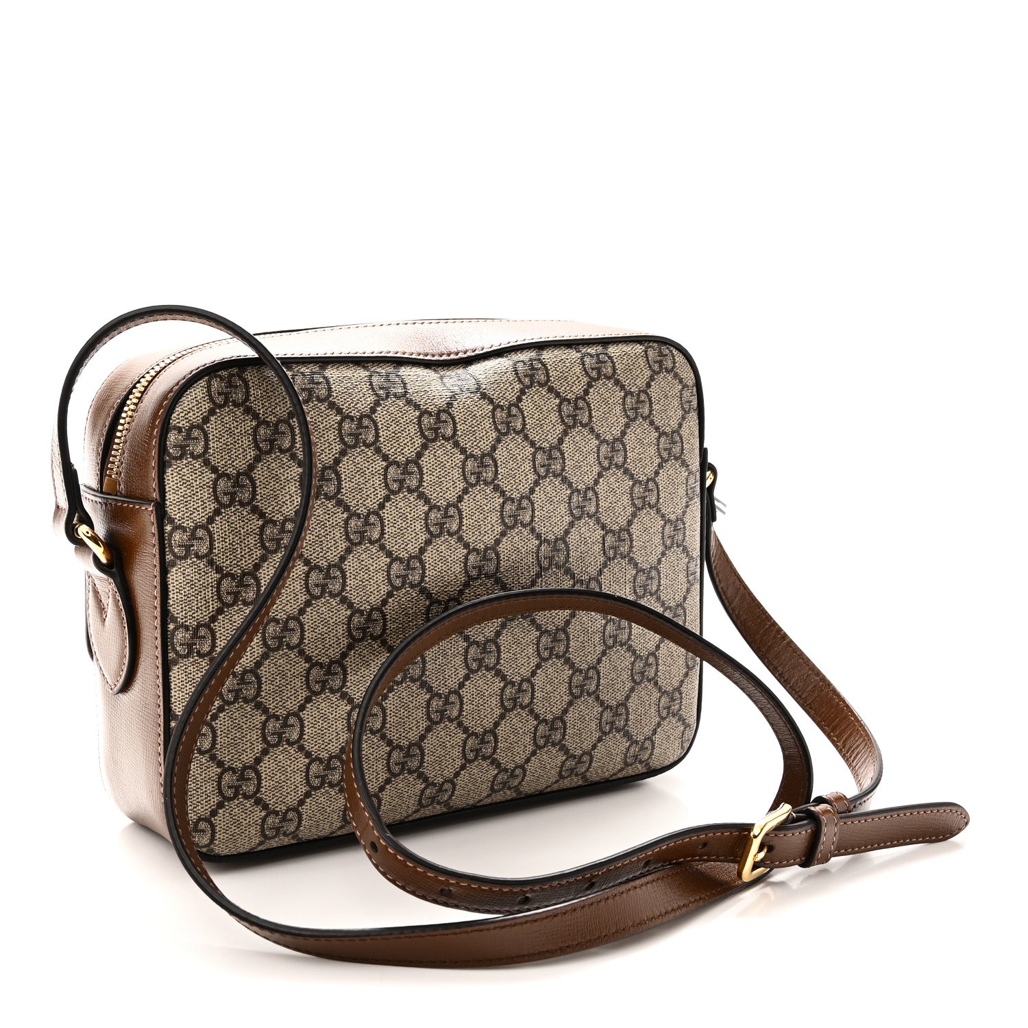 Gucci GG Supreme Monogram Small Horsebit 1955 Shoulder Bag Beige Brown Sugar 3 of 10