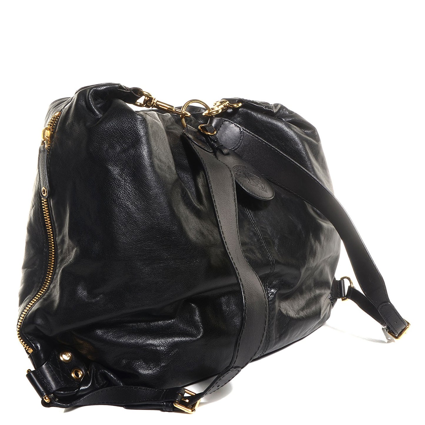 Leather Large Darwin Convertible Backpack Black