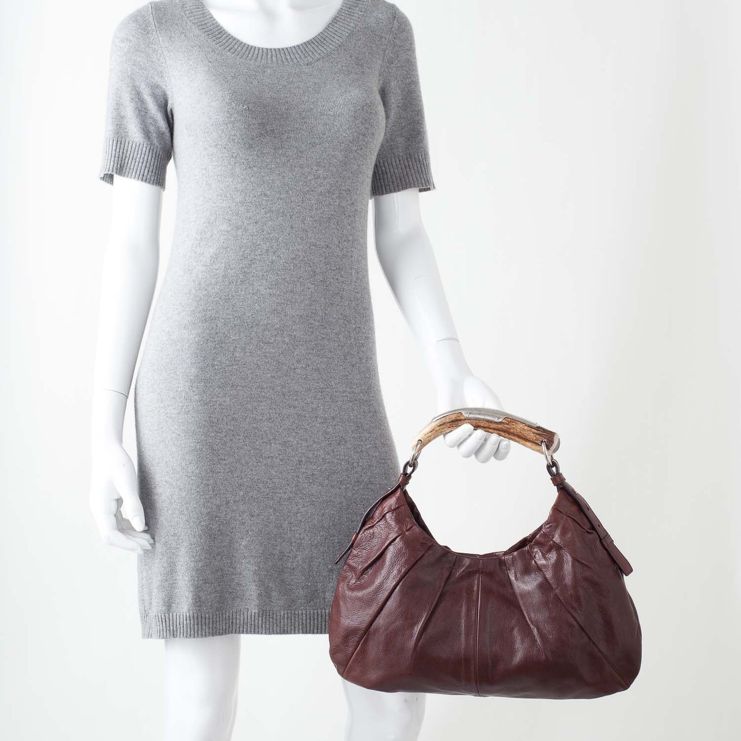 Leather Mombasa Horn Bag Brown