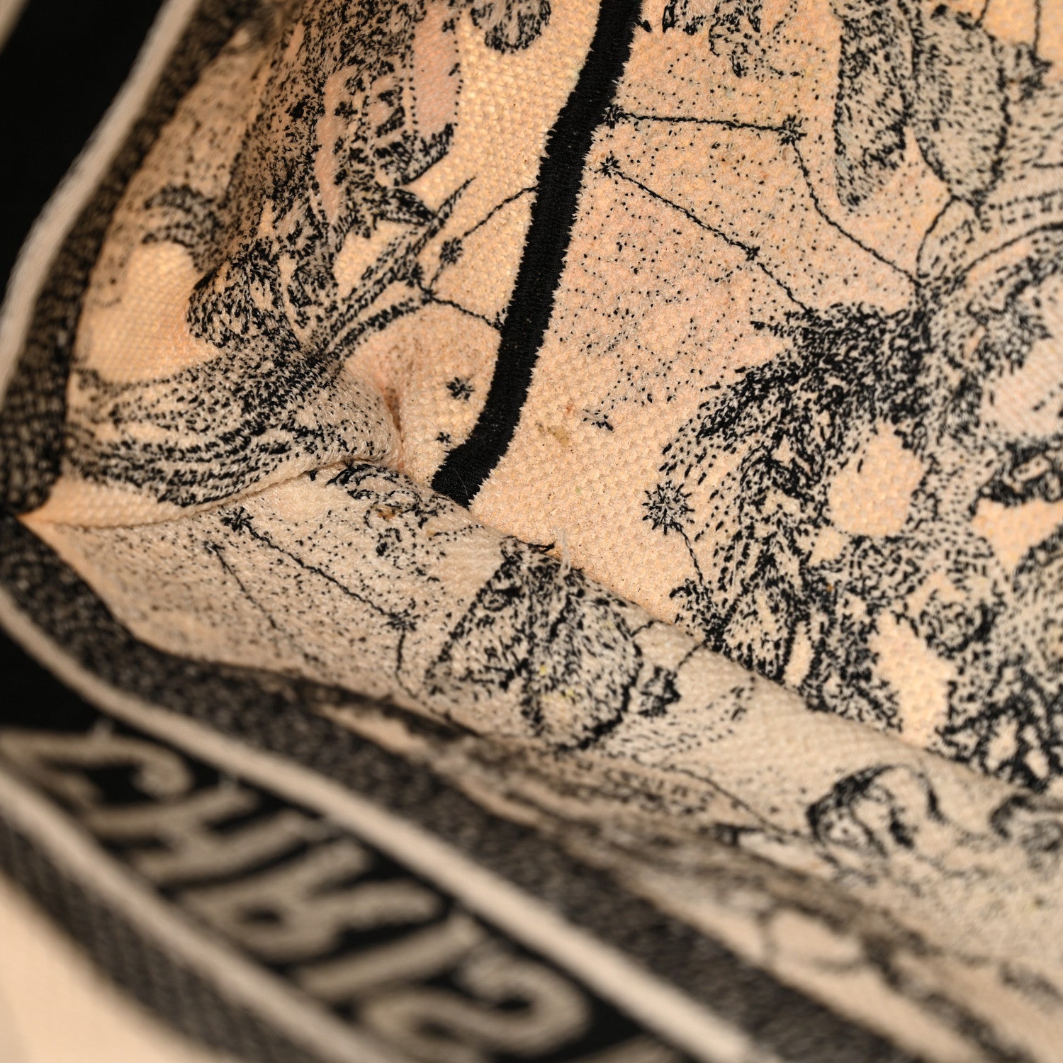 Christian Dior Canvas Zodiac Toile De Jouy Embroidered Medium Book Tote Latte 11 of 22
