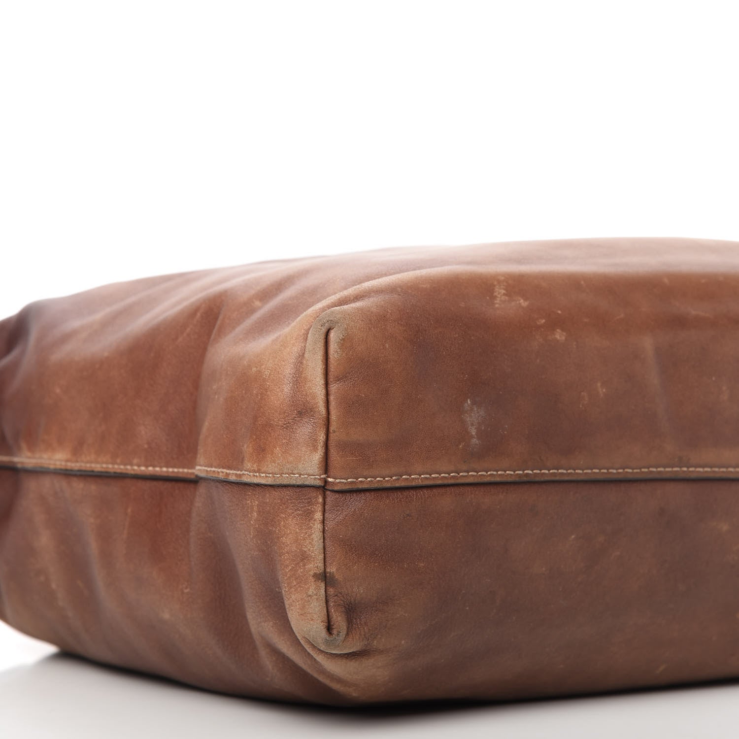 Prada Soft Calf Shopping Tote Brown 6 of 13