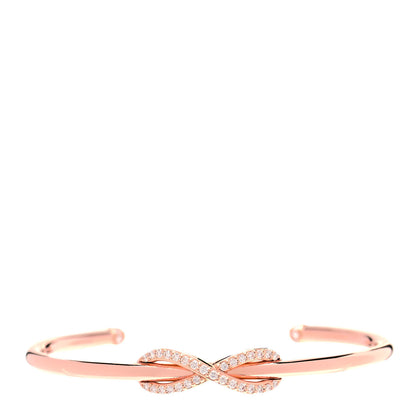 Tiffany 18K Rose Gold Diamond Infinity Cuff Bracelet 1 of 4