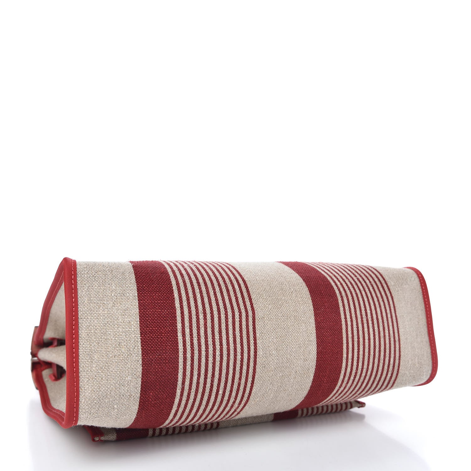 Hermes Vache Hunter Toile H Vibration Herbag Zip 31 PM Bordeaux Ficelle Rouge Piment 4 of 9