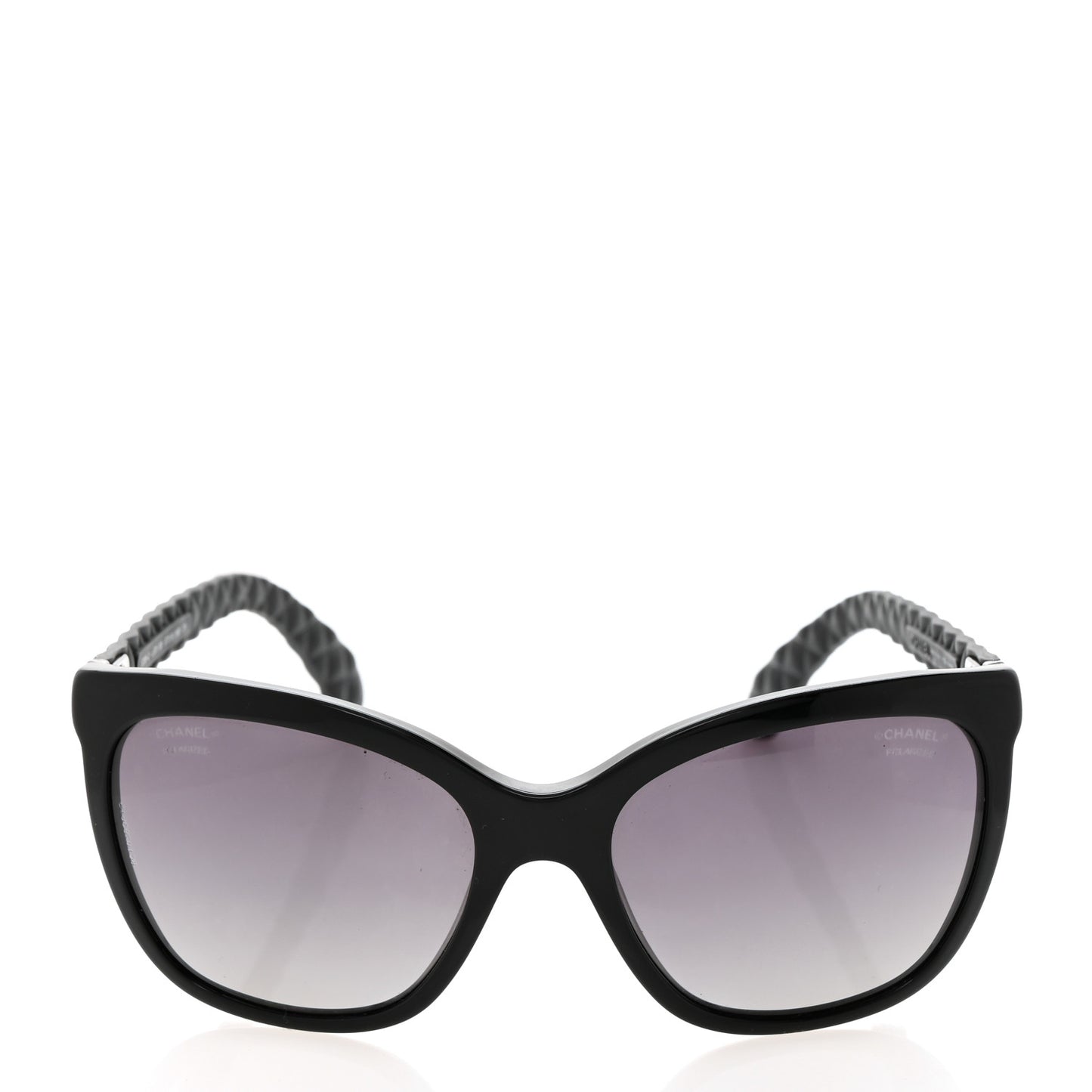 Acetate Quilted Polarized Butterfly CC Sunglasses 5288-Q Black