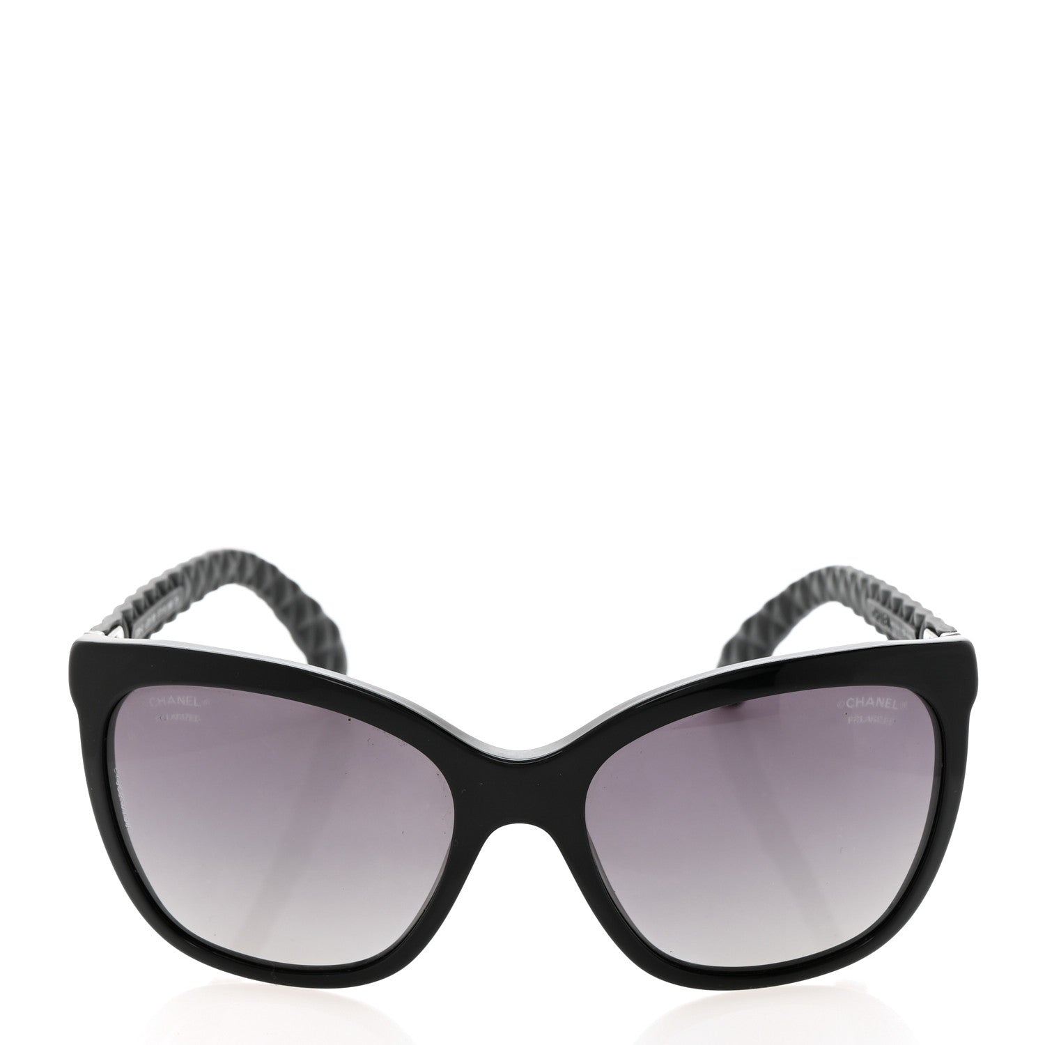 Chanel Acetate Quilted Polarized Butterfly CC Sunglasses 5288-Q Black 2 of 8