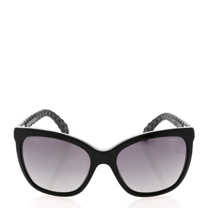 Chanel Acetate Quilted Polarized Butterfly CC Sunglasses 5288-Q Black 2 of 8
