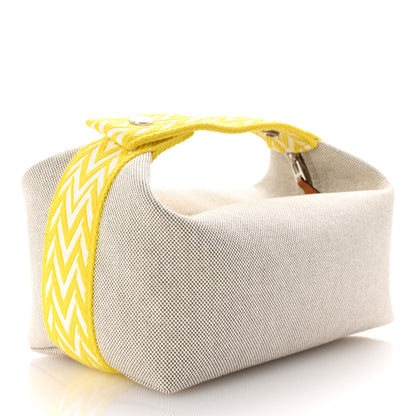 Hermes Canvas Small Bride-A-Brac Pouch Natural Jaune Citron 3 of 6