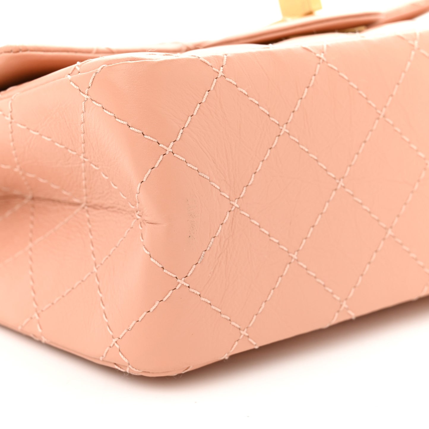 Aged Calfskin Quilted 2.55 Reissue Mini Flap Beige