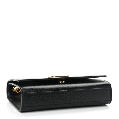 Saint Laurent Grain De Poudre Small Monogram Kate Satchel Black 4 of 11