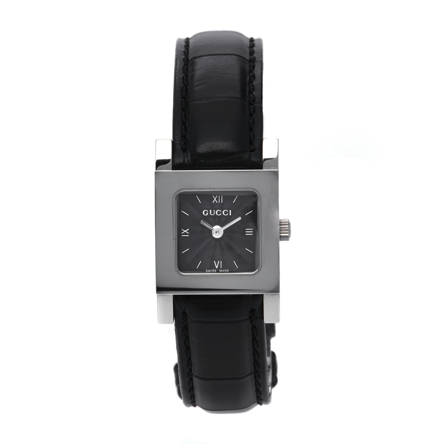 Stainless Steel Calfskin 19mm 7900P Quartz Watch Black