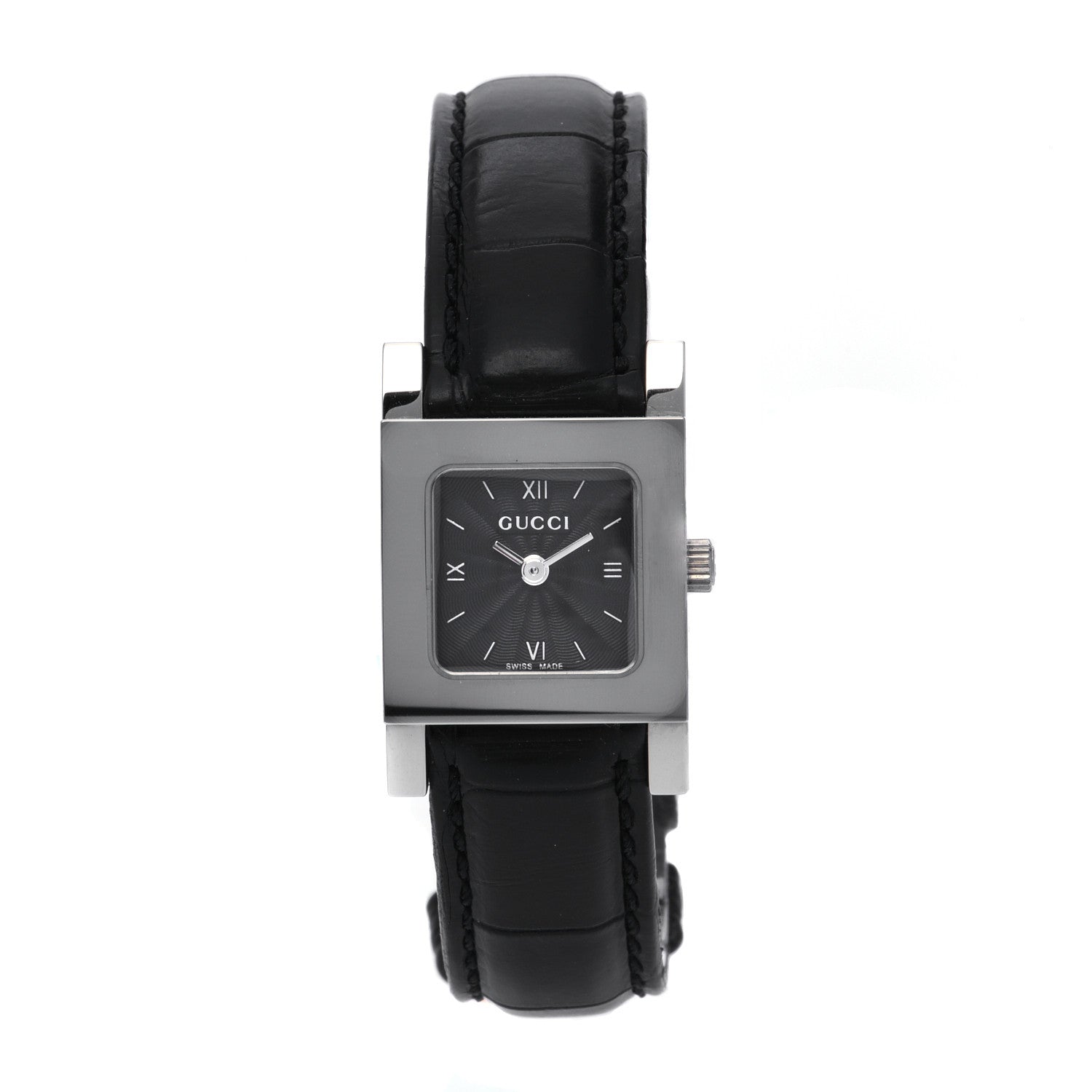 Gucci Stainless Steel Calfskin 19mm 7900P Quartz Watch Black 1 of 5