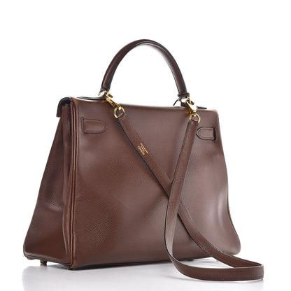 Hermes Courchevel Retourne Kelly 32 Chocolate 3 of 37