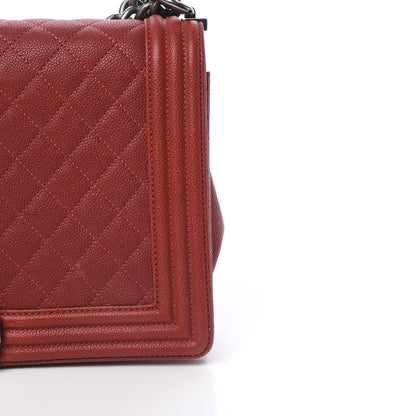 Chanel Caviar Quilted New Medium Boy Flap Dark Red 13 of 16