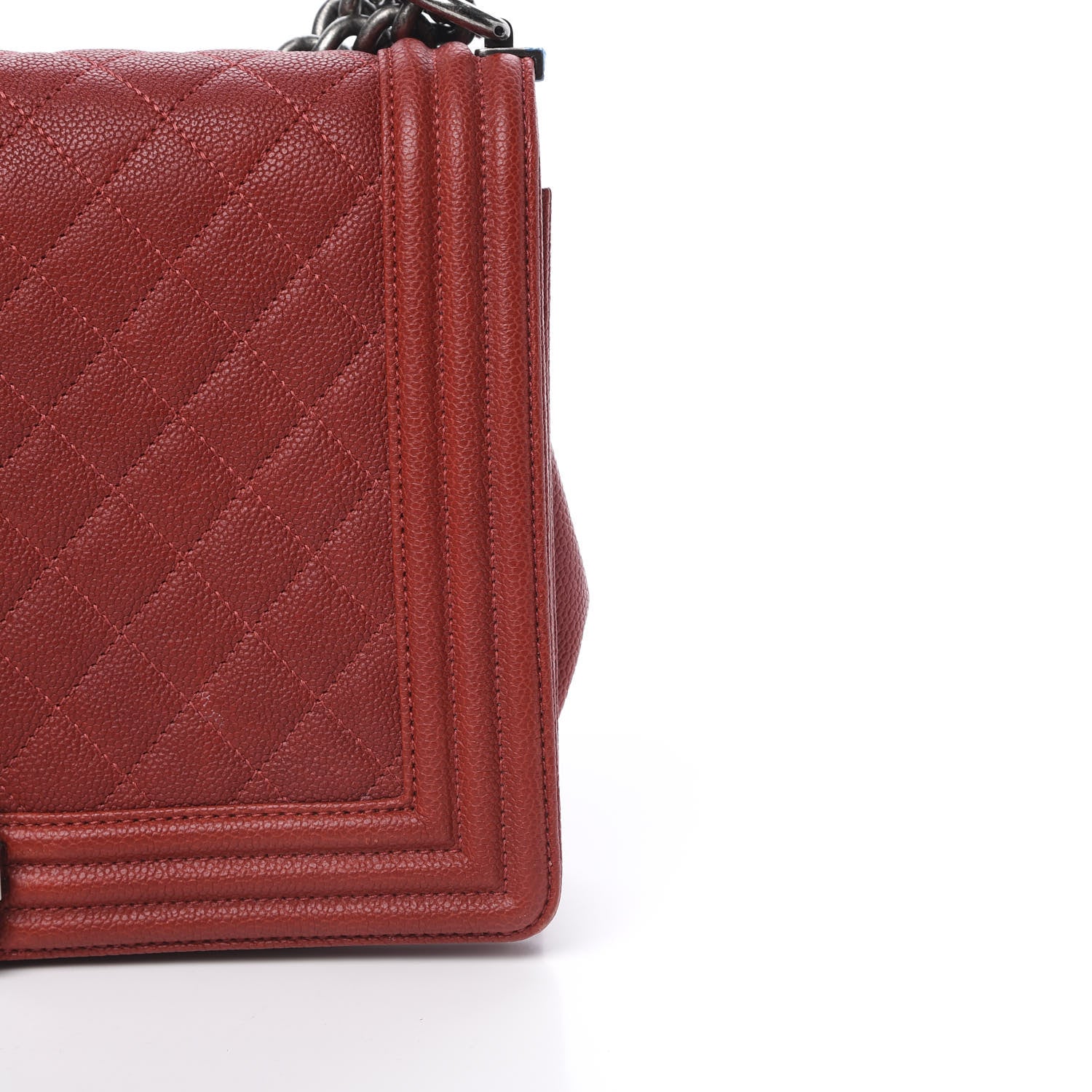 Chanel Caviar Quilted New Medium Boy Flap Dark Red 13 of 16