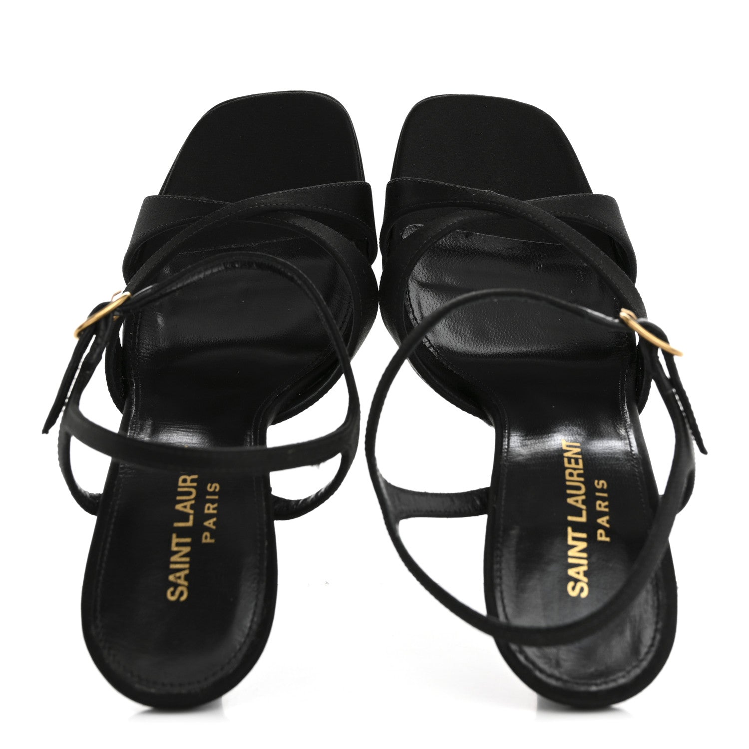 Saint Laurent Satin Crepe Debbie Platform Sandal 36.5 Black 2 of 11