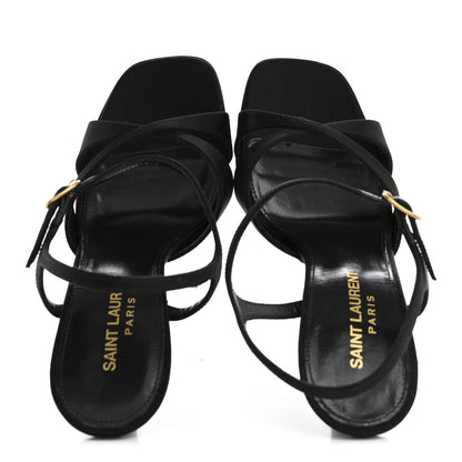 Saint Laurent Satin Crepe Debbie Platform Sandal 36.5 Black 2 of 11