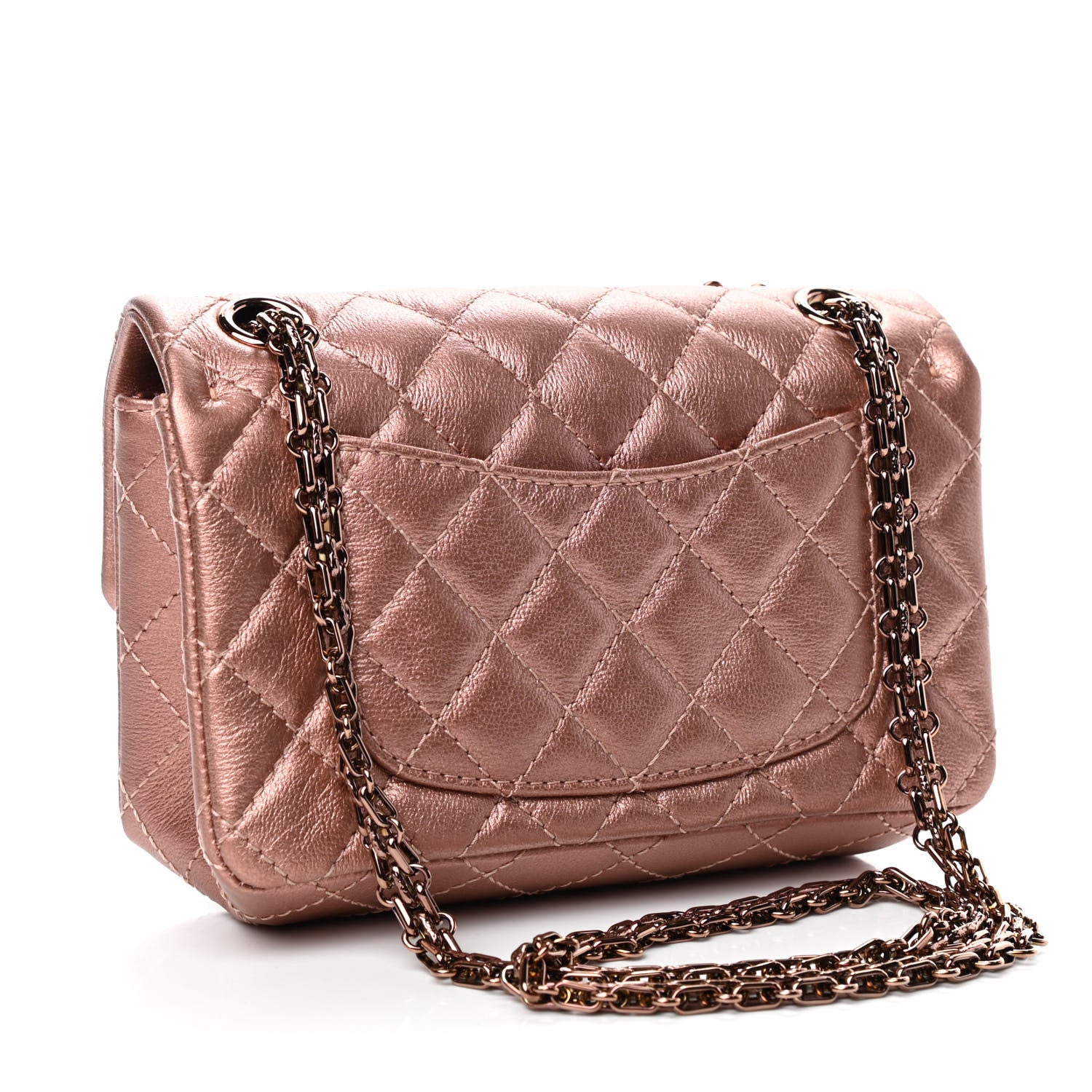 Chanel Metallic Grained Calfskin Quilted 2.55 Reissue Mini Flap Copper Pink 2 of 4