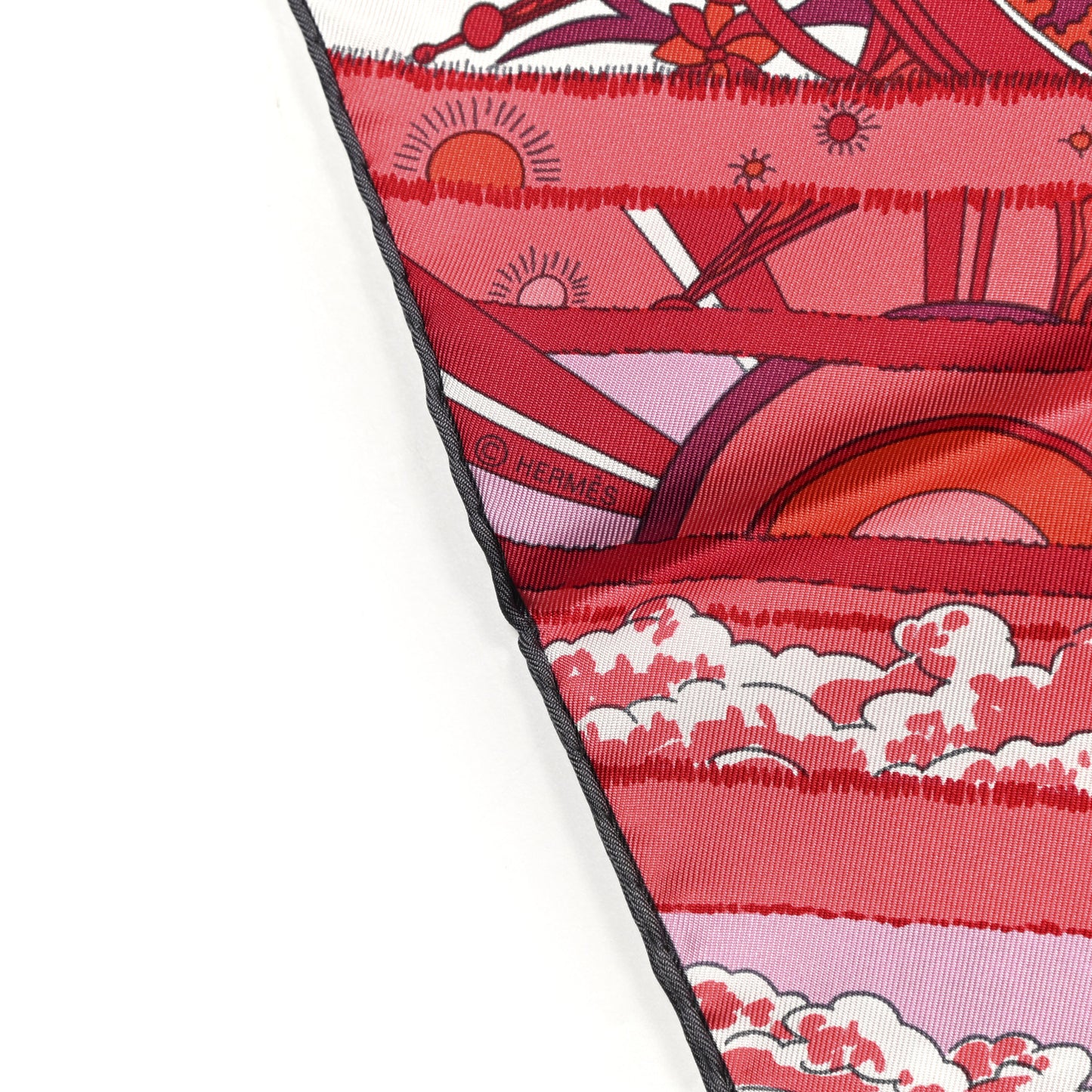 Silk L’ivresse de L’infini Scarf 90 Rouge White Rose