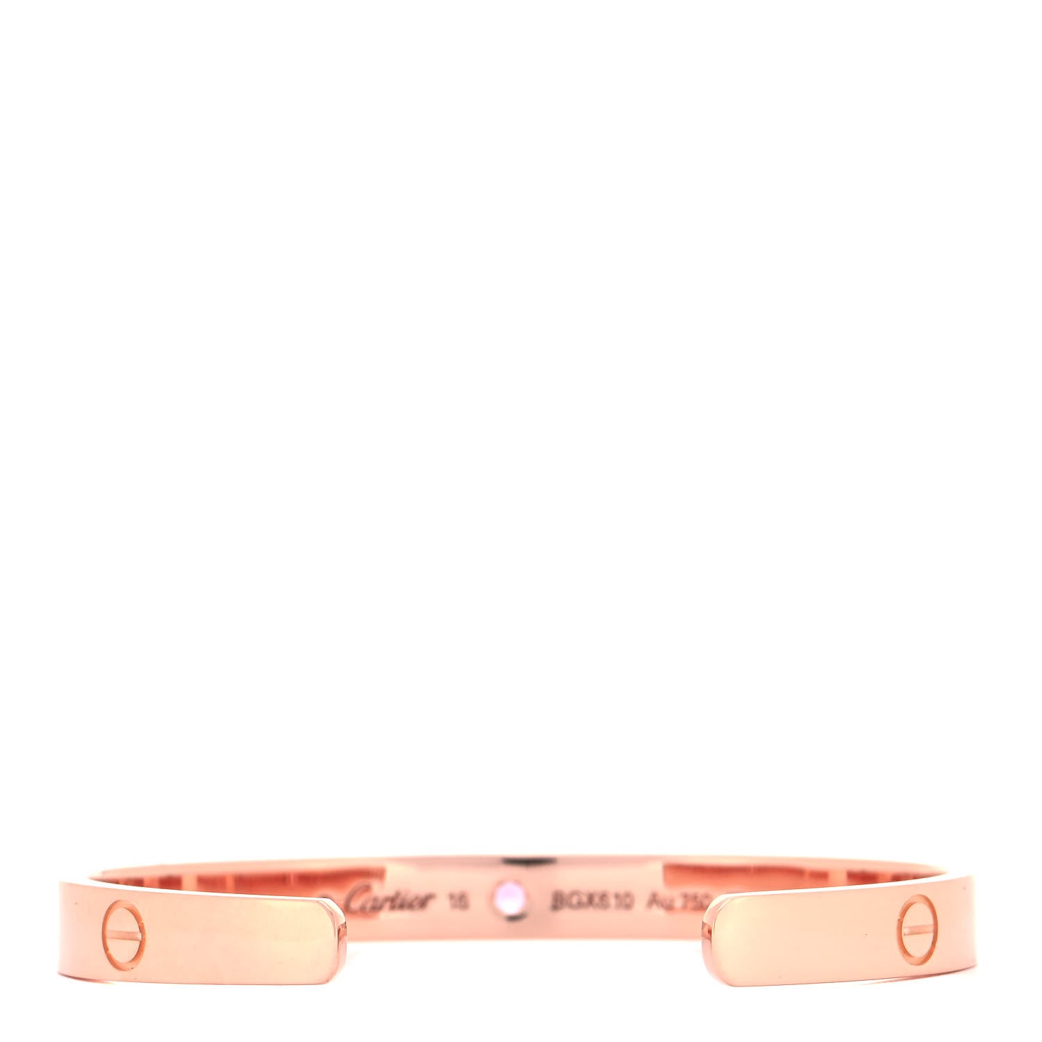 Cartier 18K Pink Gold Pink Sapphire LOVE Cuff Bracelet 16 3 of 6