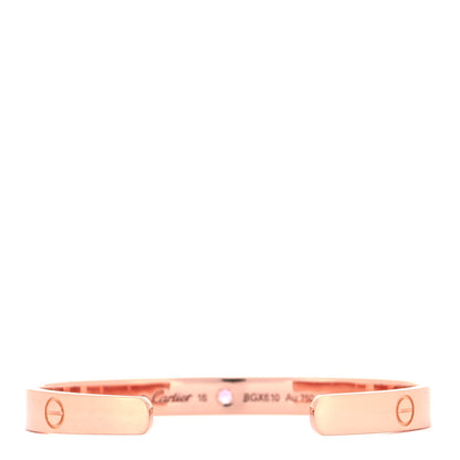 Cartier 18K Pink Gold Pink Sapphire LOVE Cuff Bracelet 16 3 of 6