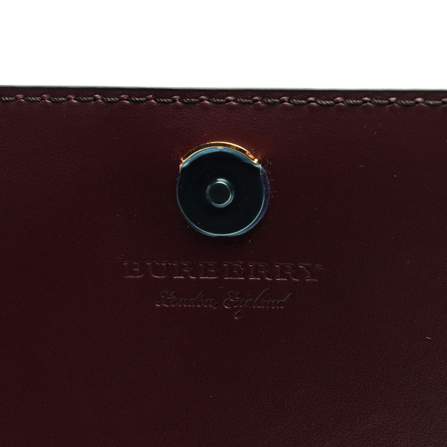 Grained Calfskin House Check Tartan Mix Hampshire Wallet On Chain Burgundy