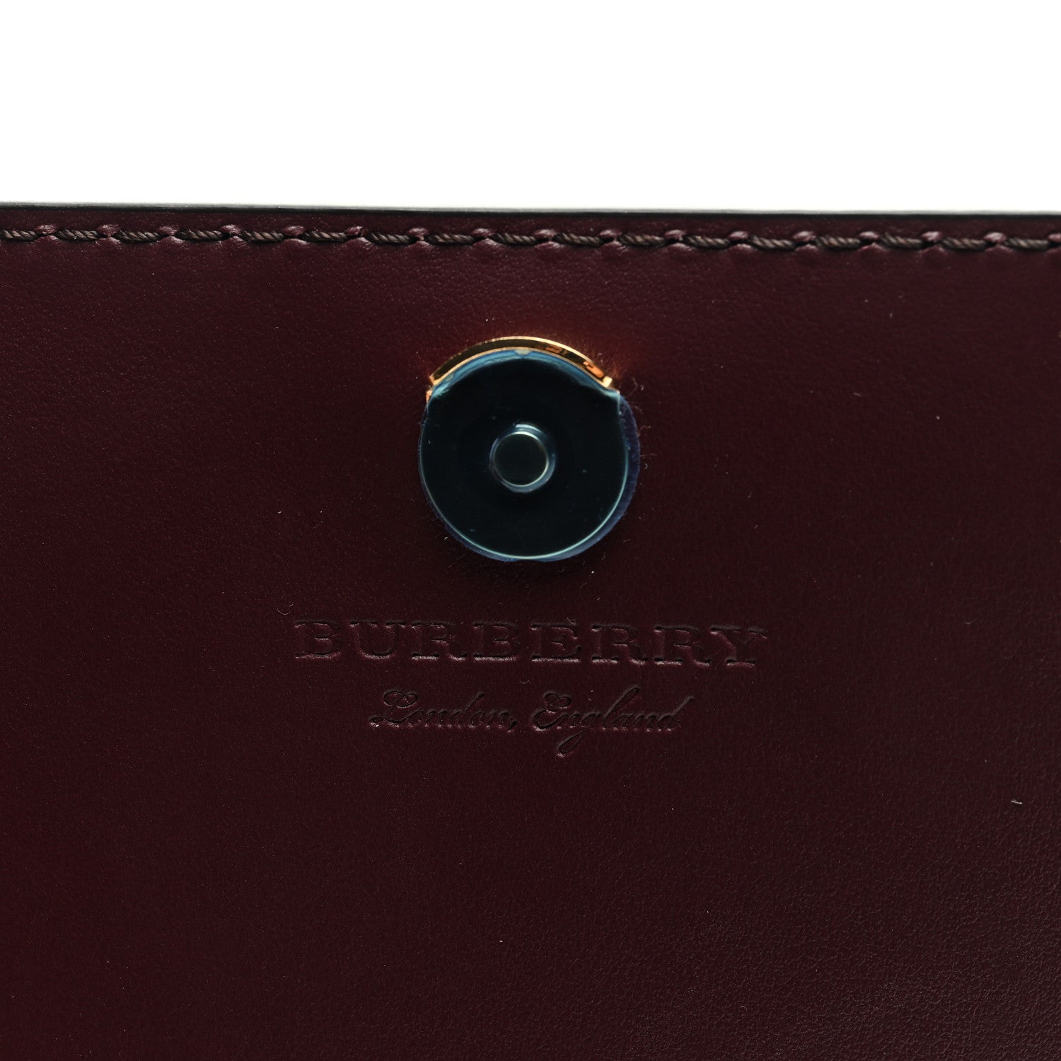 Burberry Grained Calfskin House Check Tartan Mix Hampshire Wallet On Chain Burgundy 6 of 8