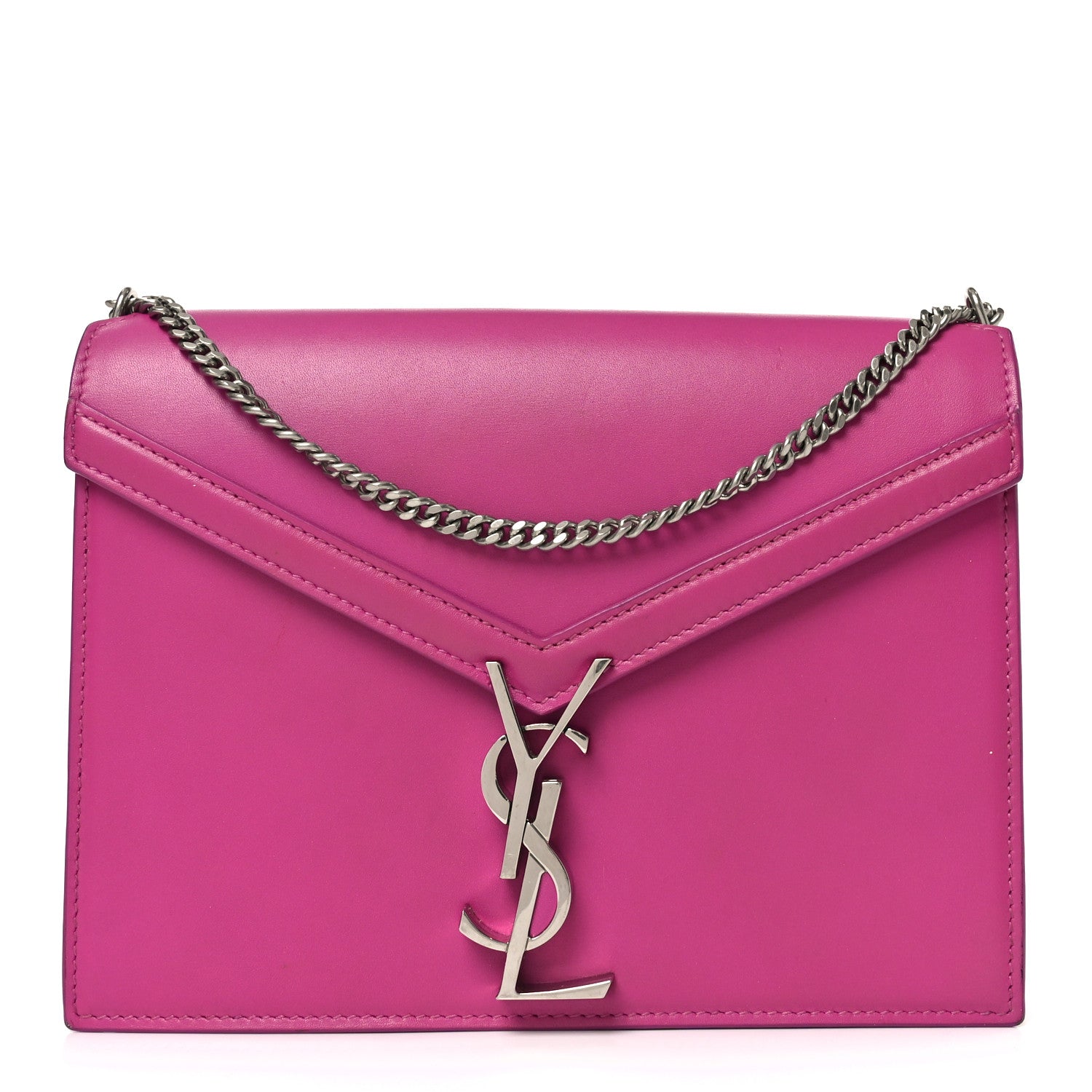 Saint Laurent Smooth Calfskin Monogram Cassandra Clasp Bag Electric Fuchsia 1 of 9