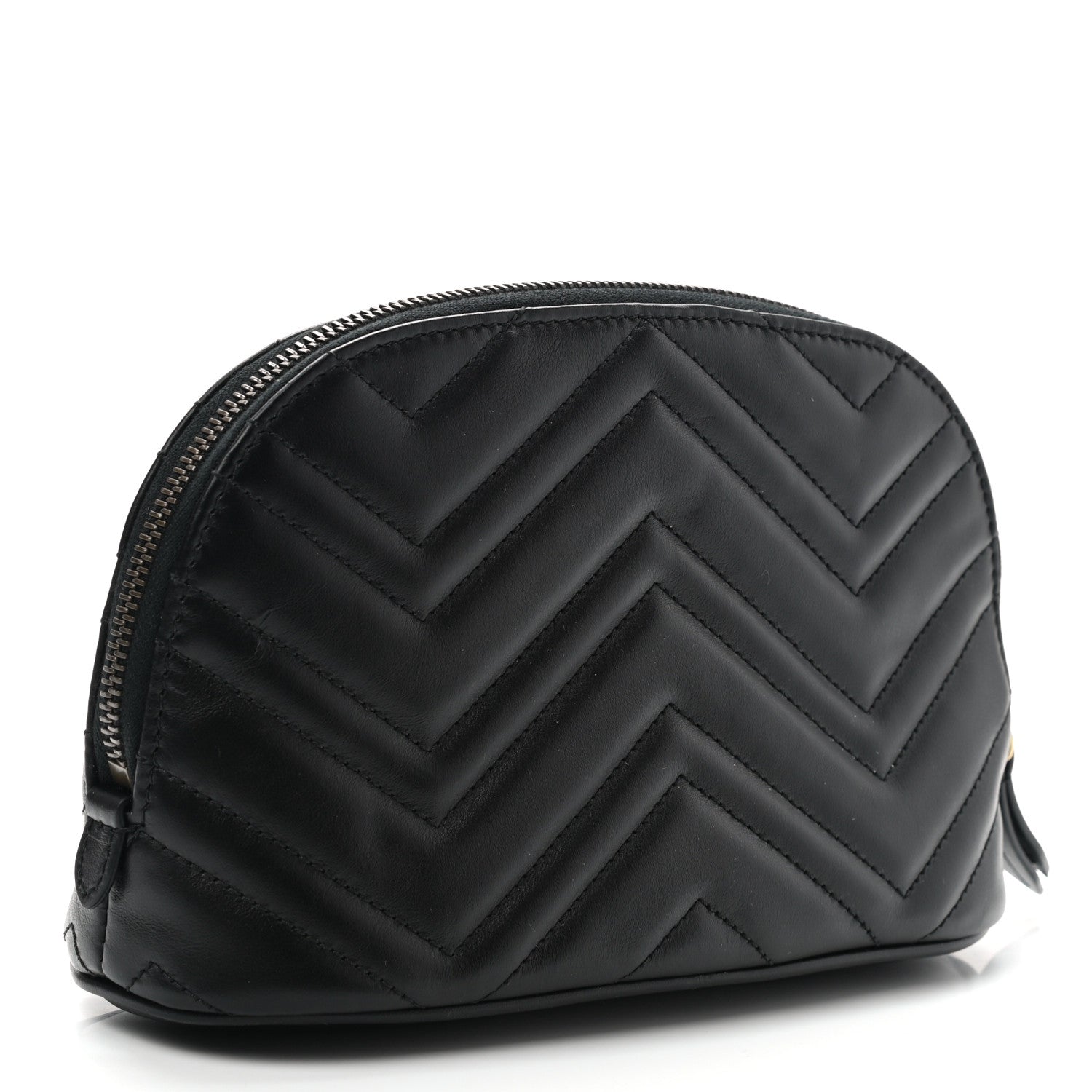 Gucci Calfskin Matelasse Large GG Marmont Pouch Cosmetic Case Black 3 of 7