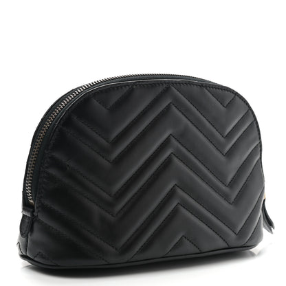 Gucci Calfskin Matelasse Large GG Marmont Pouch Cosmetic Case Black 3 of 7