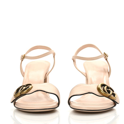 Gucci Lifford Calfskin GG Marmont Ankle Wrap 75mm Sandals 36.5 Skin Rose 2 of 7