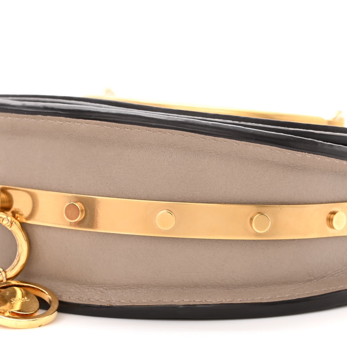 Calfskin Small Nile Bracelet Minaudiere Bag Motty Grey