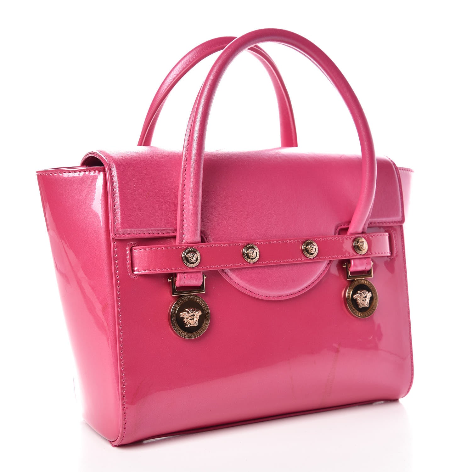 Versace Patent Calfskin Small Day Bag Pink 3 of 15