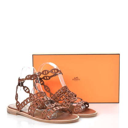 Hermes Nappa Chaine d'Ancre Kalliste Sandals 37 Gold 8 of 8