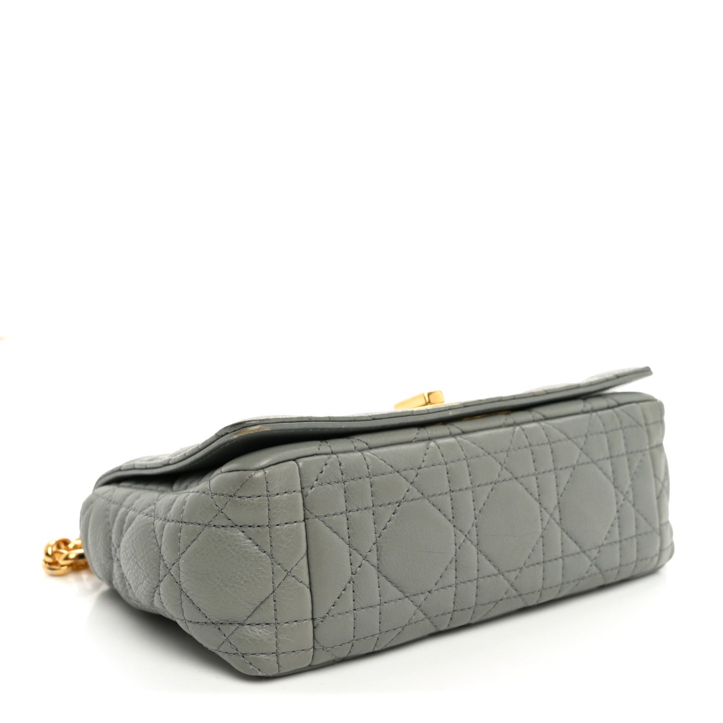 Calfskin Cannage Small Caro Bag Grey