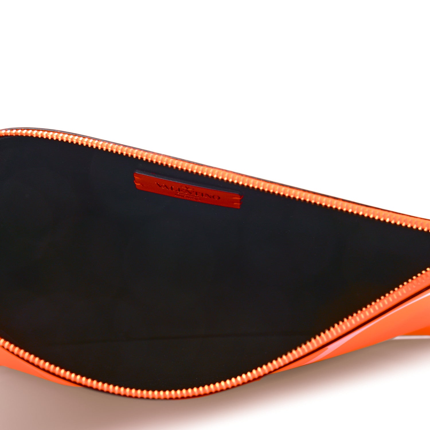 Valentino Garavani Calfskin VLogo Large Flat Zip Pouch Orange 5 of 6
