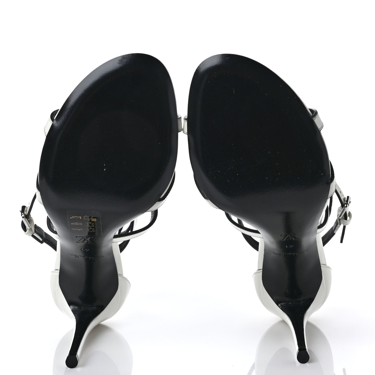 Patent Call Back Sandals 41 White