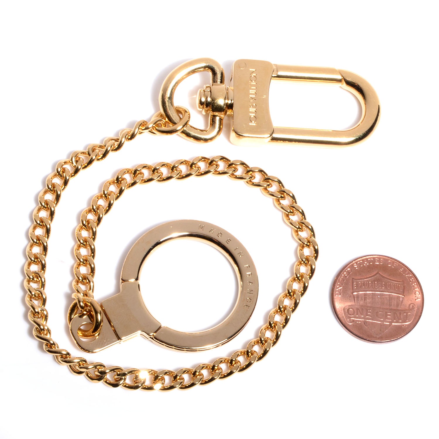 Louis Vuitton Metal Pochette Extender Key Ring Chain Gold 2 of 4