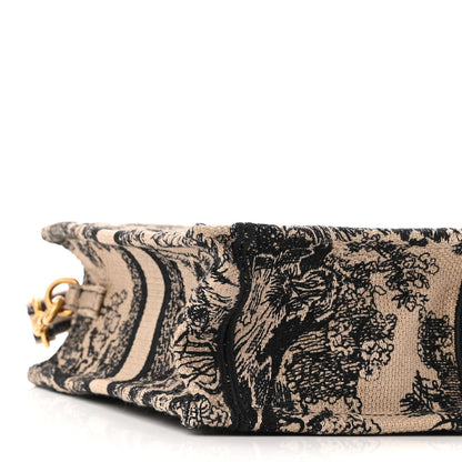 Christian Dior Canvas Toile de Jouy Embroidered Mini Book Tote Phone Bag Beige Black 7 of 9