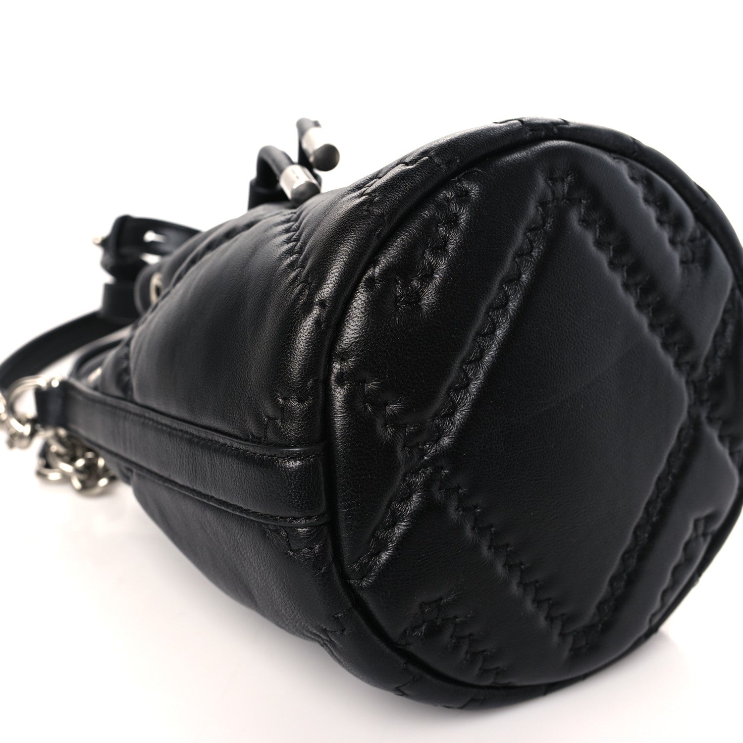 Marc Jacobs Calfskin Quilted The Bucket Bag Black 8 of 9